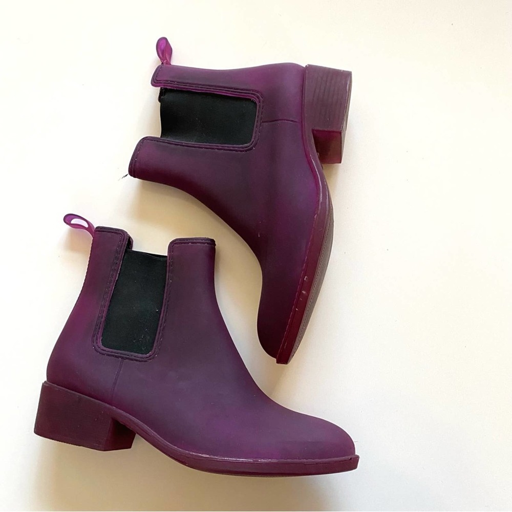 Jeffrey Campbell Havana Last Stormy Chelsea Rain Boot Matte Purple